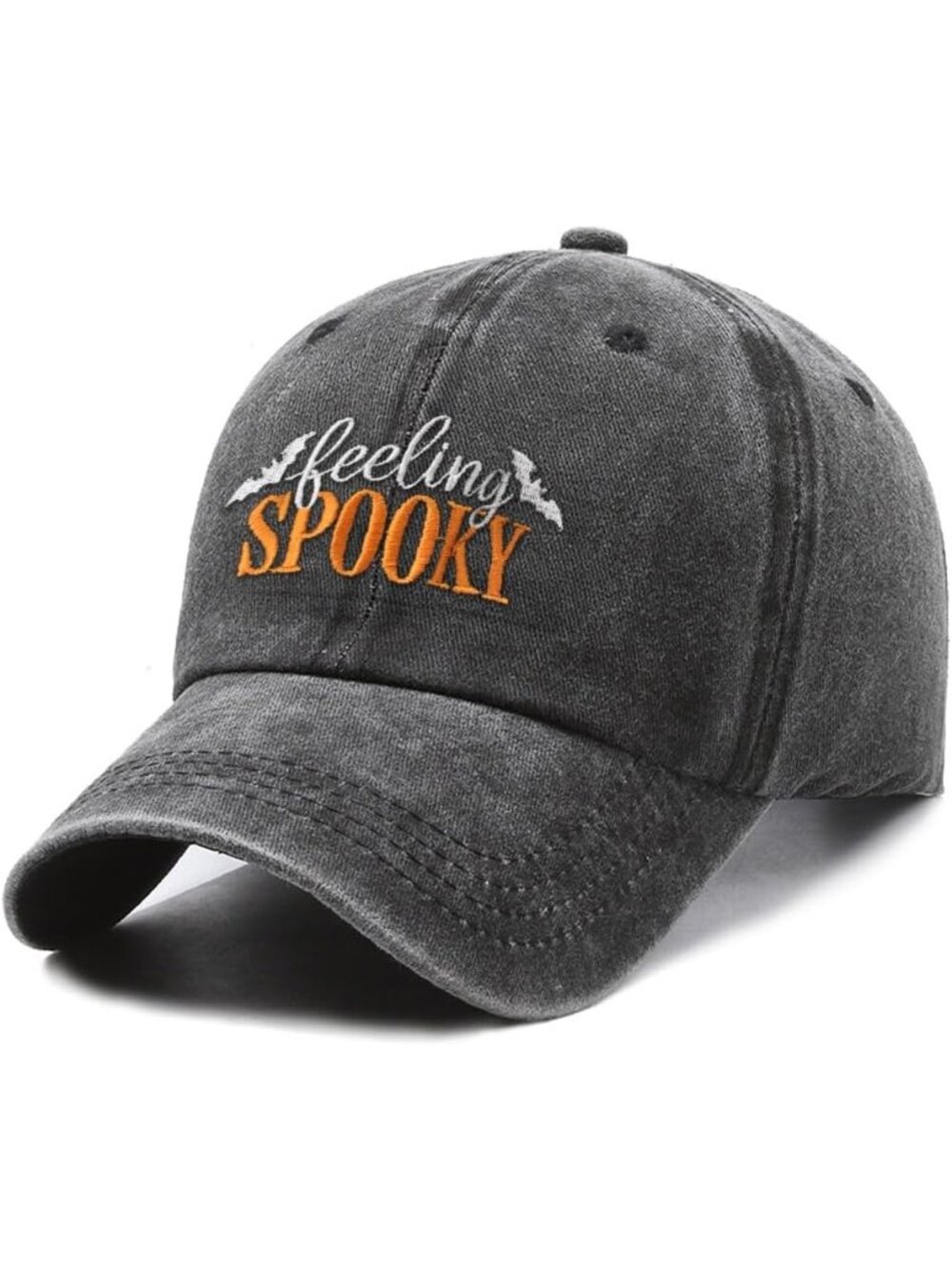 Unisex Washed Black029 Halloween Coffee Friends Seasonal Autumn Holidays Cap